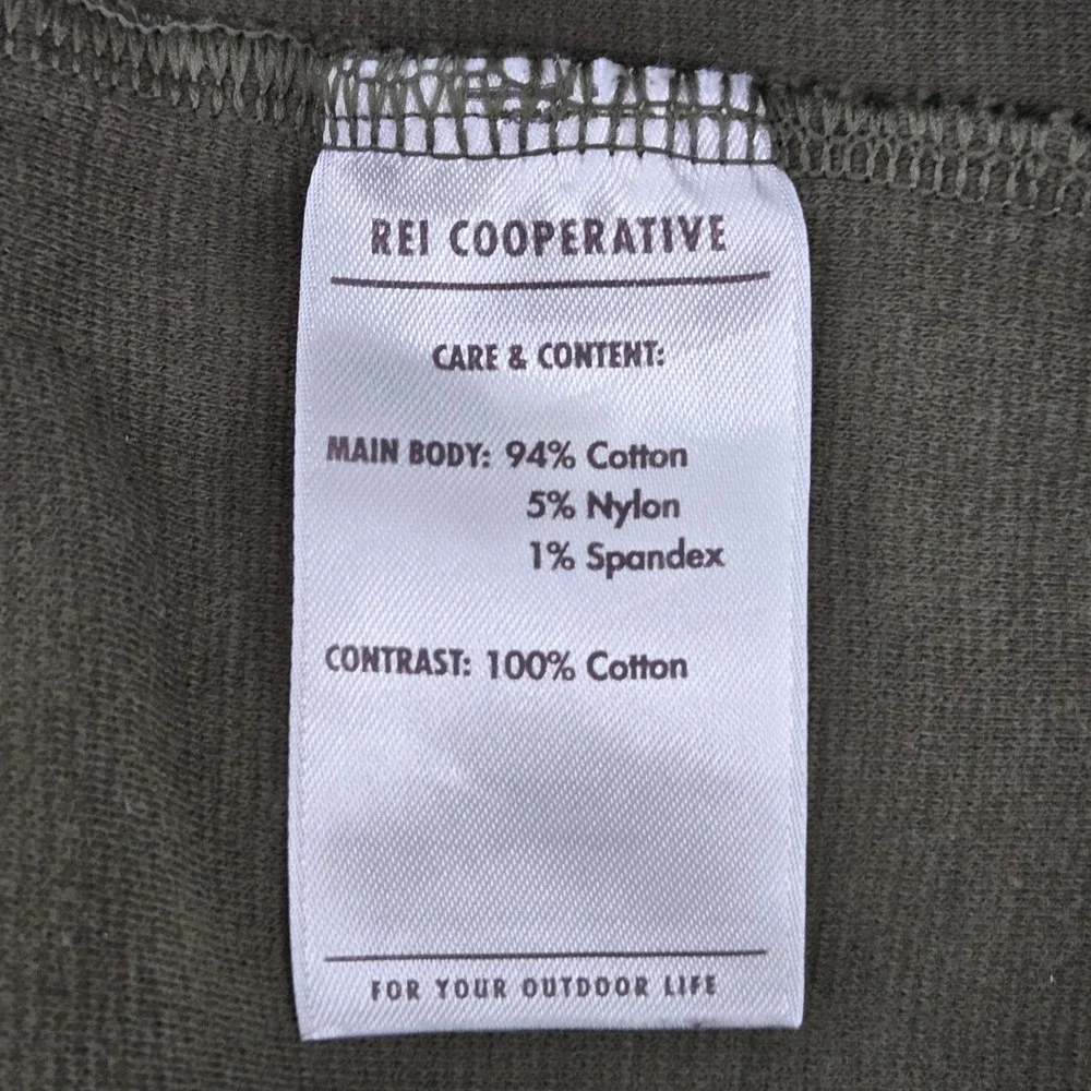 REI Cooperative Men Sweater LARGE Green Cotton Nylon‎ Gorpcore Collar